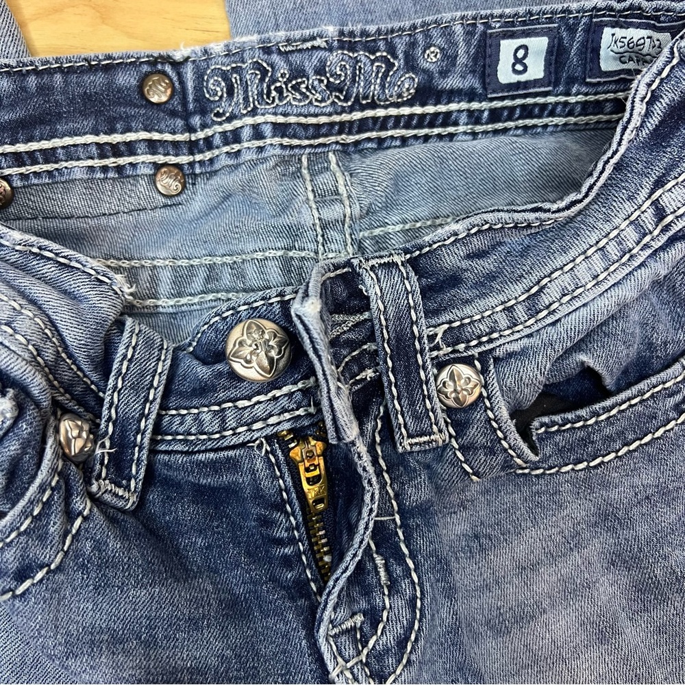 Miss Me Girls Sz 8 Capri Blue Jeans - Picture 4 of 7